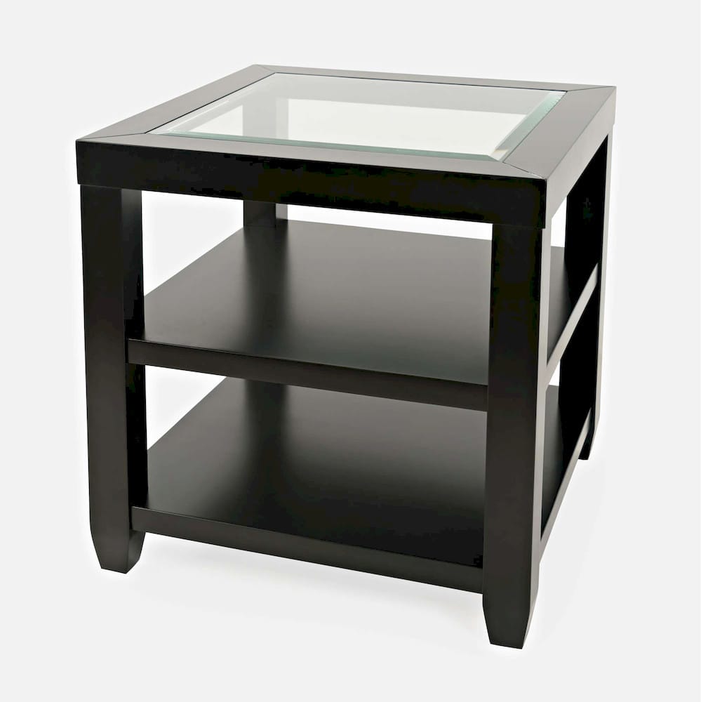 Jofran - Urban Icon Glass Inlay End Table with Storage - Black - 2001-3 view 3