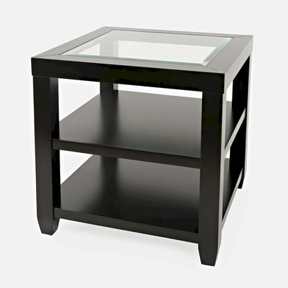 Jofran - Urban Icon Glass Inlay End Table with Storage - Black - 2001-3 view 3