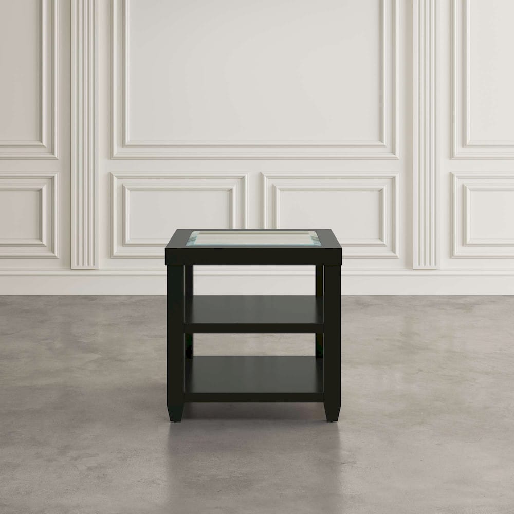 Jofran - Urban Icon Glass Inlay End Table with Storage - Black - 2001-3 view 4