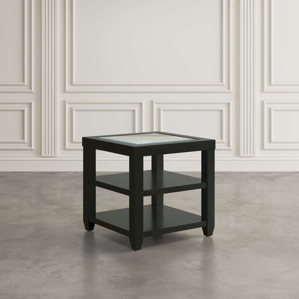 Jofran - Urban Icon Glass Inlay End Table with Storage - Black - 2001-3 view 5