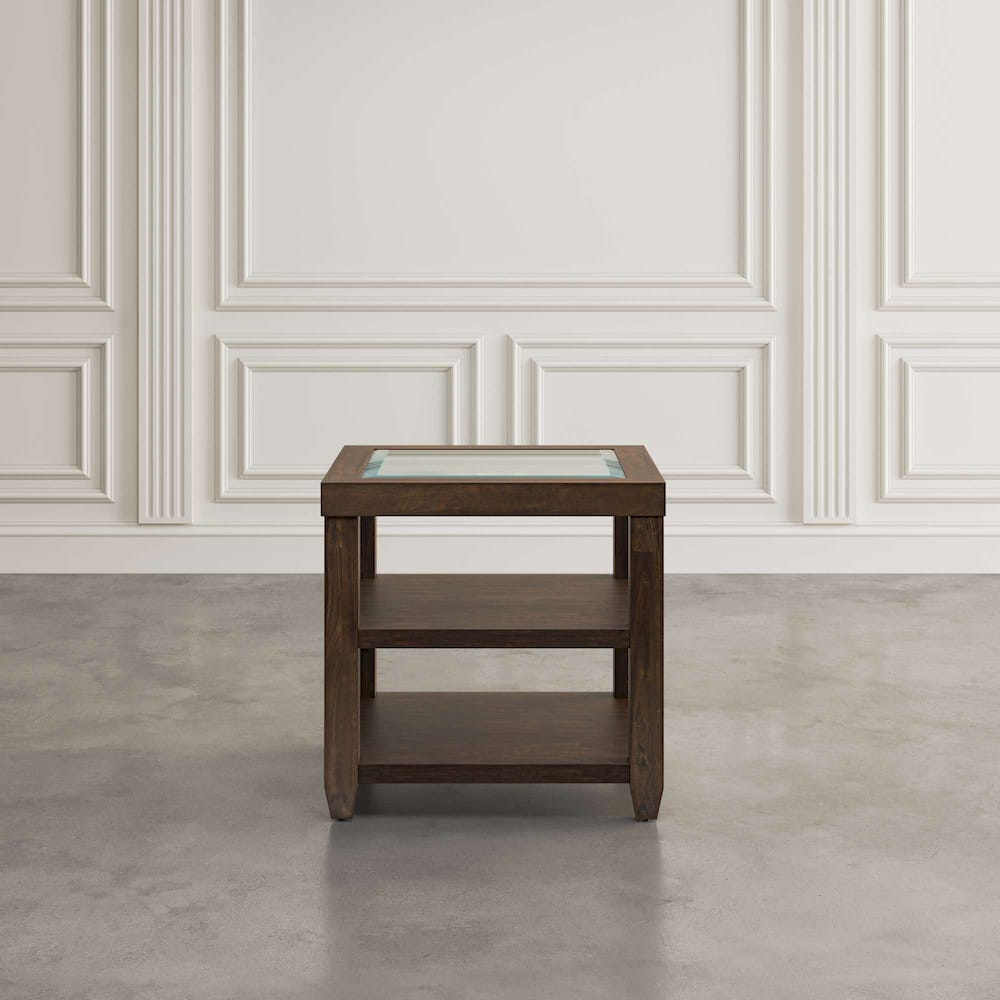 Jofran - Urban Icon Glass Inlay End Table with Storage - Merlot - 2002-3 view 4