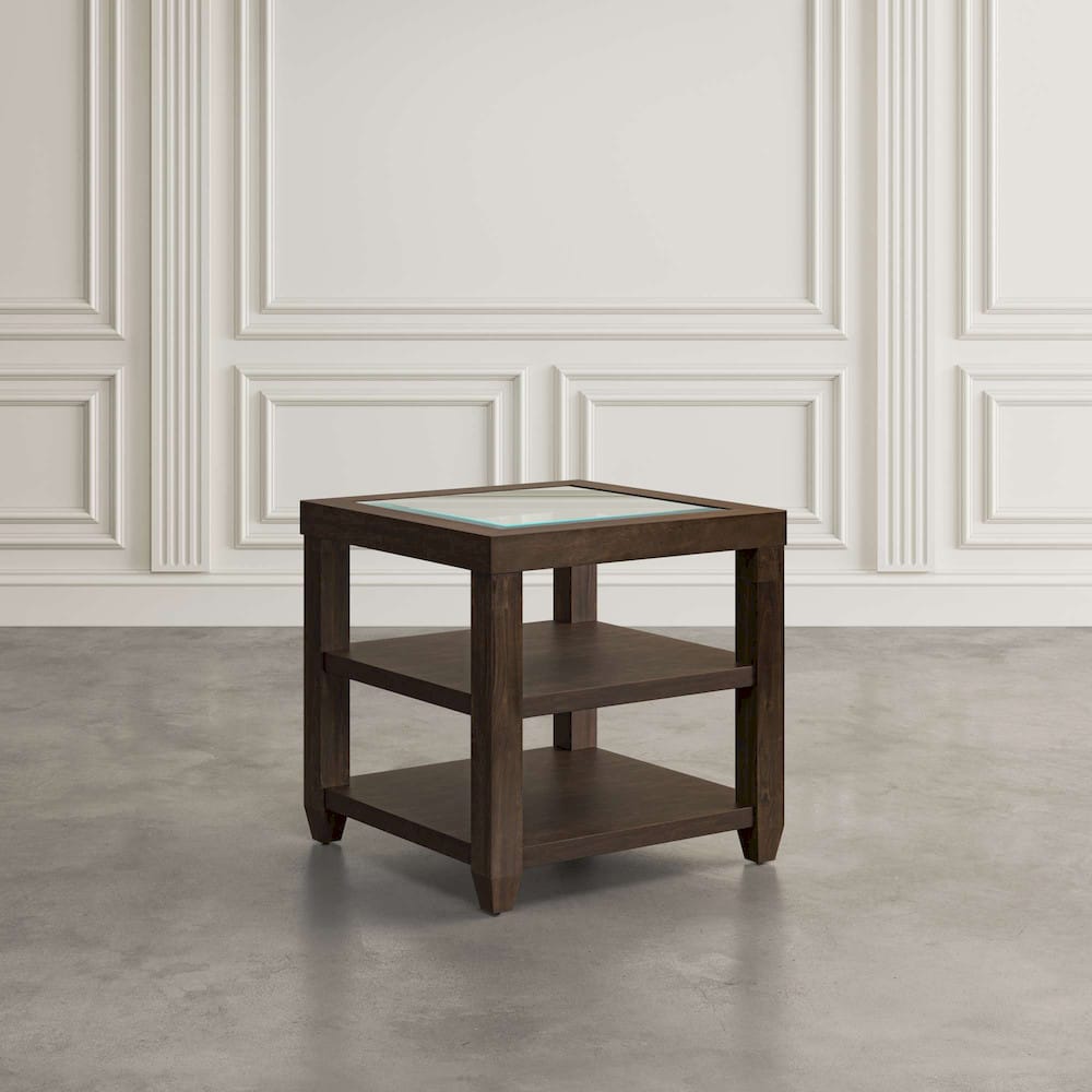 Jofran - Urban Icon Glass Inlay End Table with Storage - Merlot - 2002-3 view 5