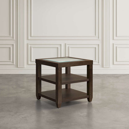 Jofran - Urban Icon Glass Inlay End Table with Storage - Merlot - 2002-3 view 5