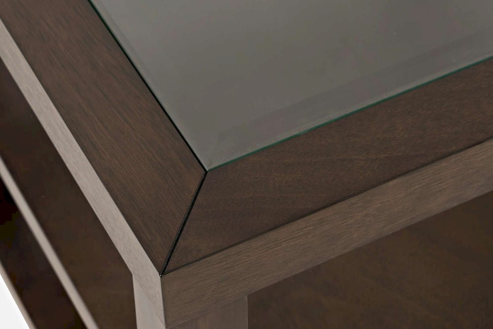 Jofran - Urban Icon Glass Inlay End Table with Storage - Merlot - 2002-3 view 6