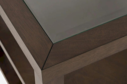 Jofran - Urban Icon Glass Inlay End Table with Storage - Merlot - 2002-3 view 6