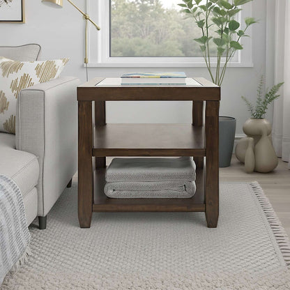 Jofran - Urban Icon Glass Inlay End Table with Storage - Merlot - 2002-3 view 8