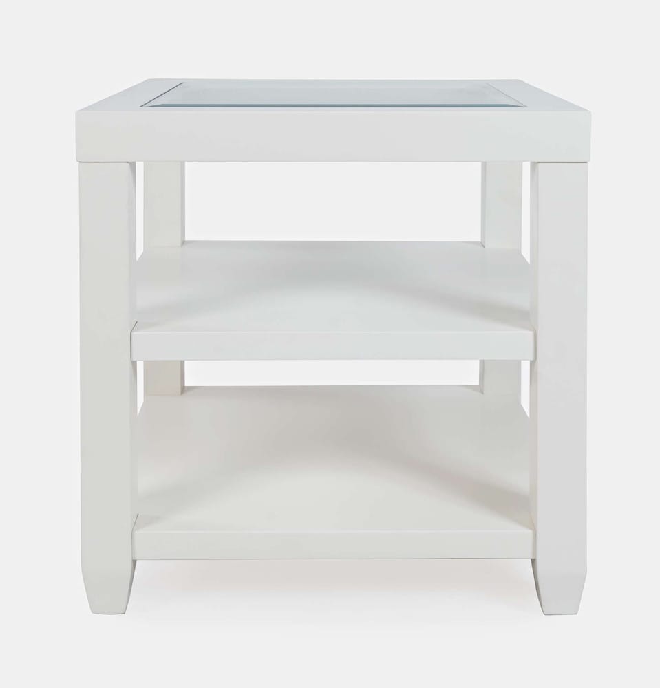 Jofran - Urban Icon Glass Inlay End Table with Storage - White - 2000-3 view 1