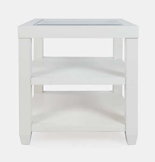 Jofran - Urban Icon Glass Inlay End Table with Storage - White - 2000-3 view 1