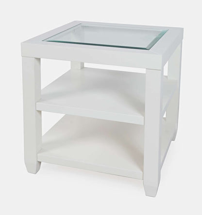 Jofran - Urban Icon Glass Inlay End Table with Storage - White - 2000-3 view 3