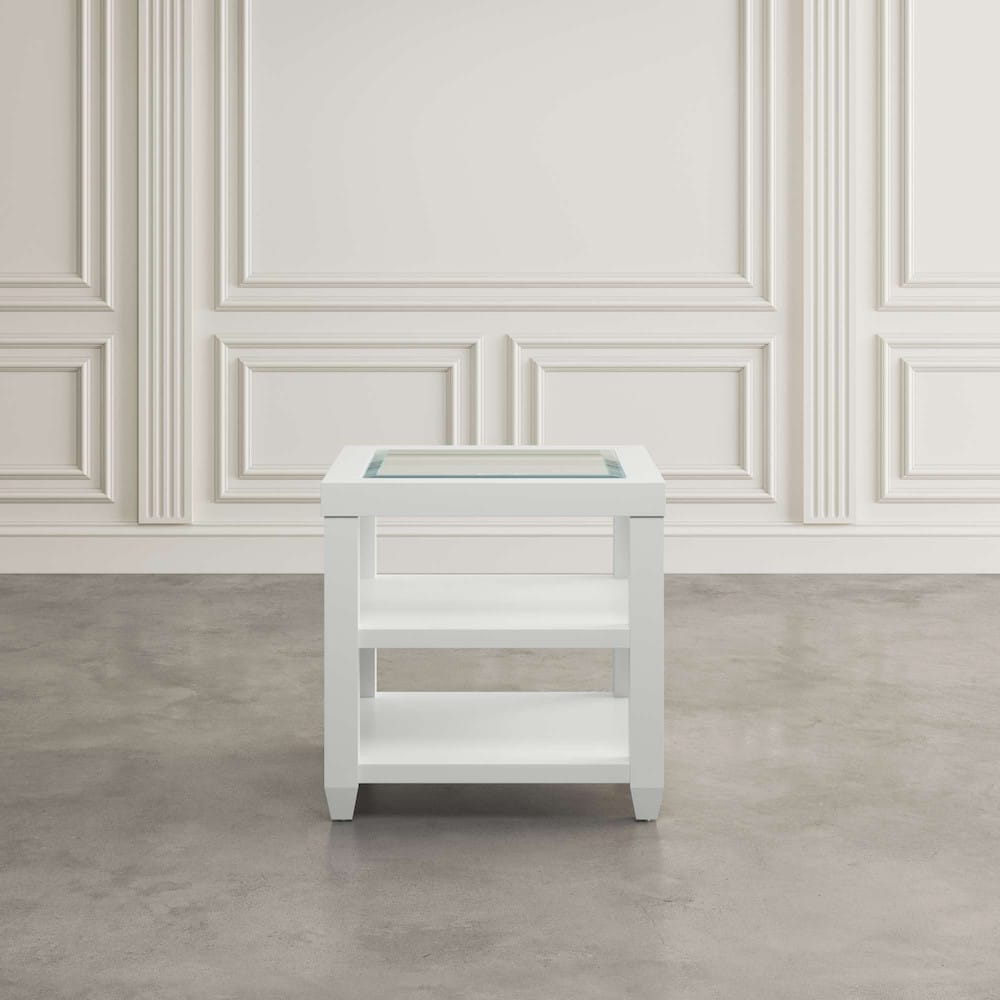 Jofran - Urban Icon Glass Inlay End Table with Storage - White - 2000-3 view 4