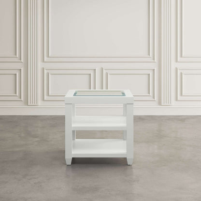 Jofran - Urban Icon Glass Inlay End Table with Storage - White - 2000-3 view 4