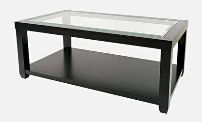 Jofran - Urban Icon Rectangular Glass Inlay Coffee Table - Black - 2001-1 view 3