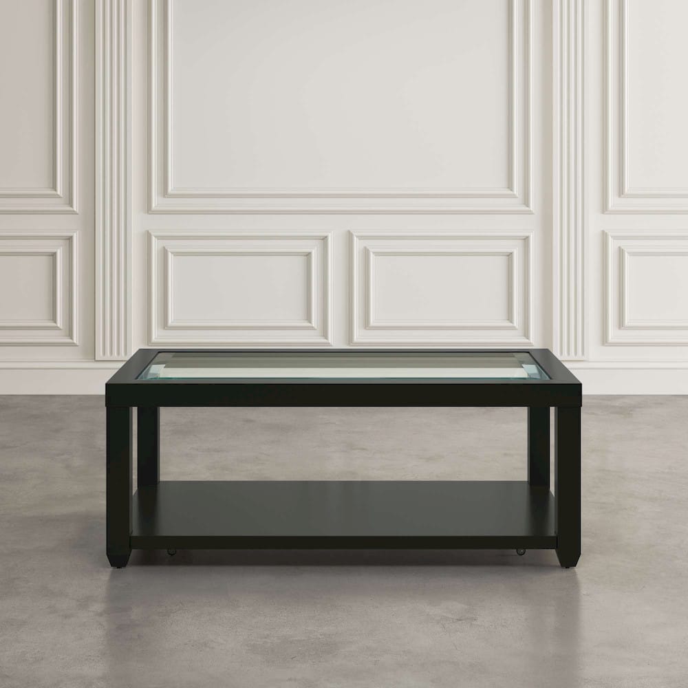 Jofran - Urban Icon Rectangular Glass Inlay Coffee Table - Black - 2001-1 view 4