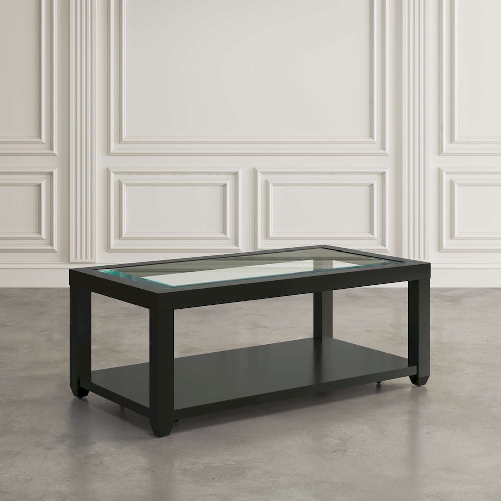 Jofran - Urban Icon Rectangular Glass Inlay Coffee Table - Black - 2001-1 view 5