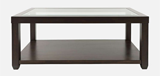 Jofran - Urban Icon Rectangular Glass Inlay Coffee Table - Merlot - 2002-1 view 1