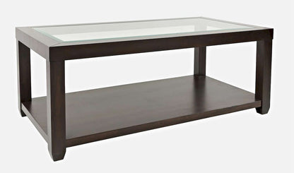 Jofran - Urban Icon Rectangular Glass Inlay Coffee Table - Merlot - 2002-1 view 2