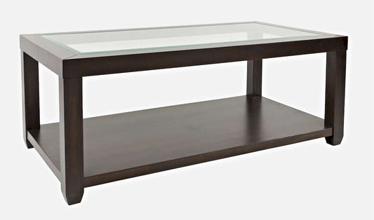 Jofran - Urban Icon Rectangular Glass Inlay Coffee Table - Merlot - 2002-1 view 2