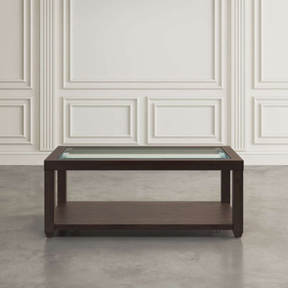 Jofran - Urban Icon Rectangular Glass Inlay Coffee Table - Merlot - 2002-1 view 4