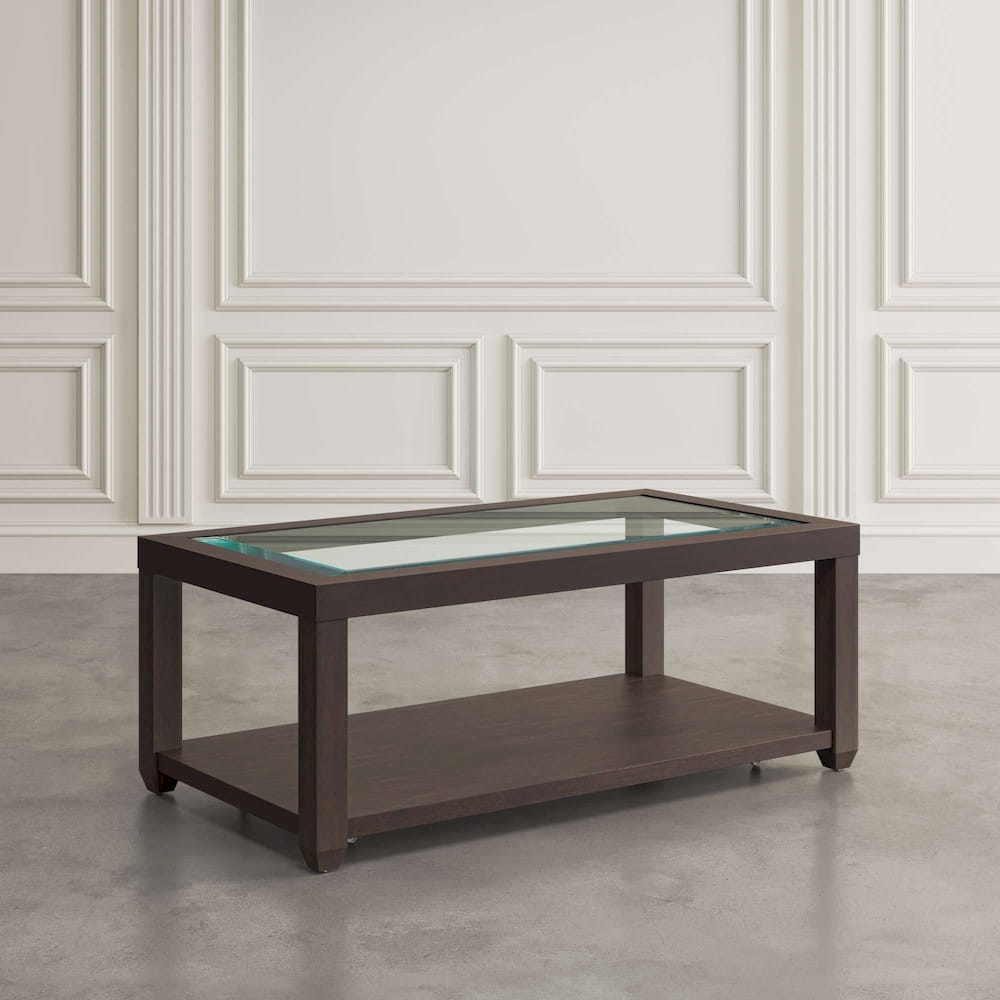Jofran - Urban Icon Rectangular Glass Inlay Coffee Table - Merlot - 2002-1 view 5
