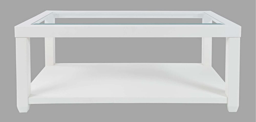 Jofran - Urban Icon Rectangular Glass Inlay Coffee Table - White - 2000-1 view 1