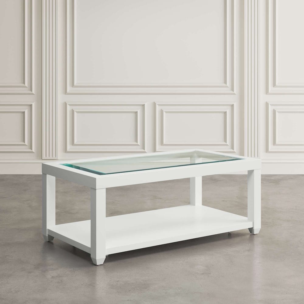 Jofran - Urban Icon Rectangular Glass Inlay Coffee Table - White - 2000-1 view 5