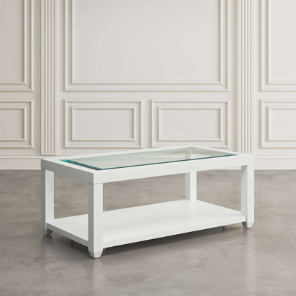 Jofran - Urban Icon Rectangular Glass Inlay Coffee Table - White - 2000-1 view 5