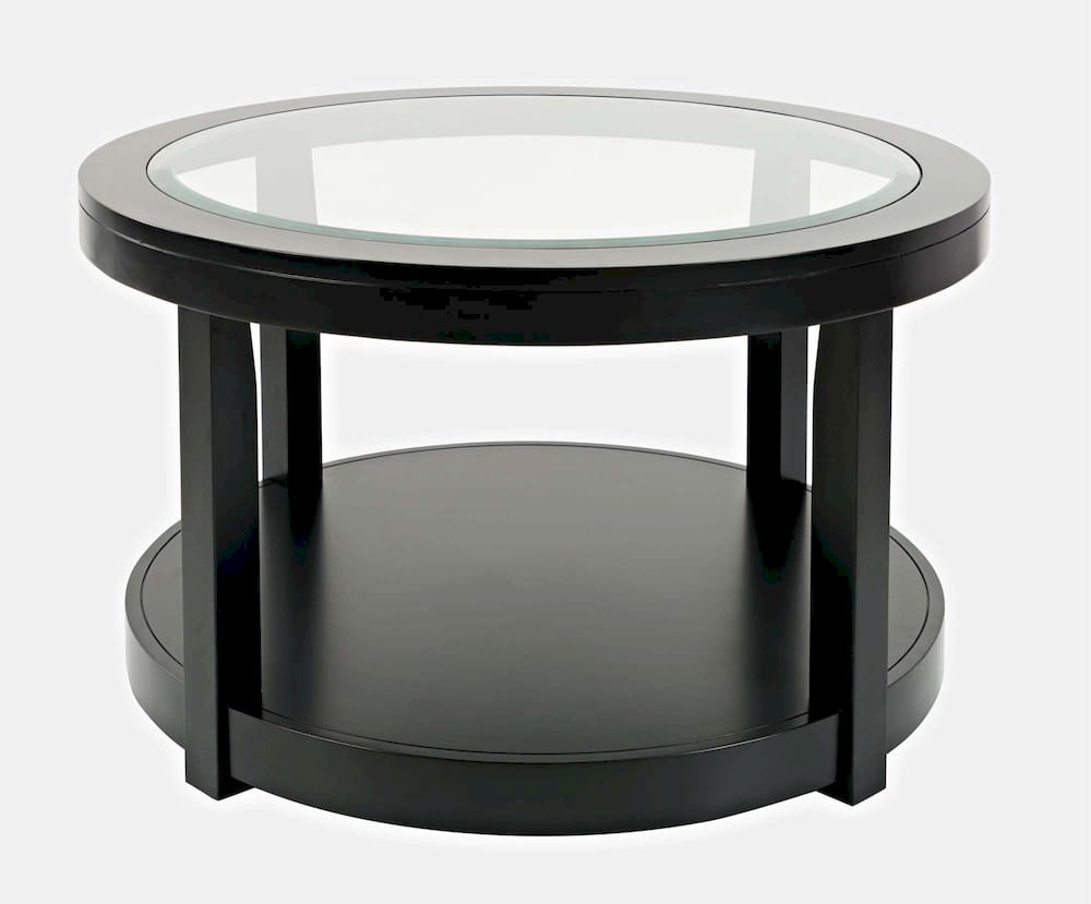 Jofran - Urban Icon Round Glass Inlay Coffee Table - Black - 2001-2 view 1