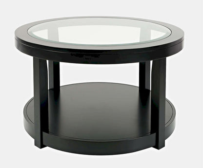 Jofran - Urban Icon Round Glass Inlay Coffee Table - Black - 2001-2 view 1