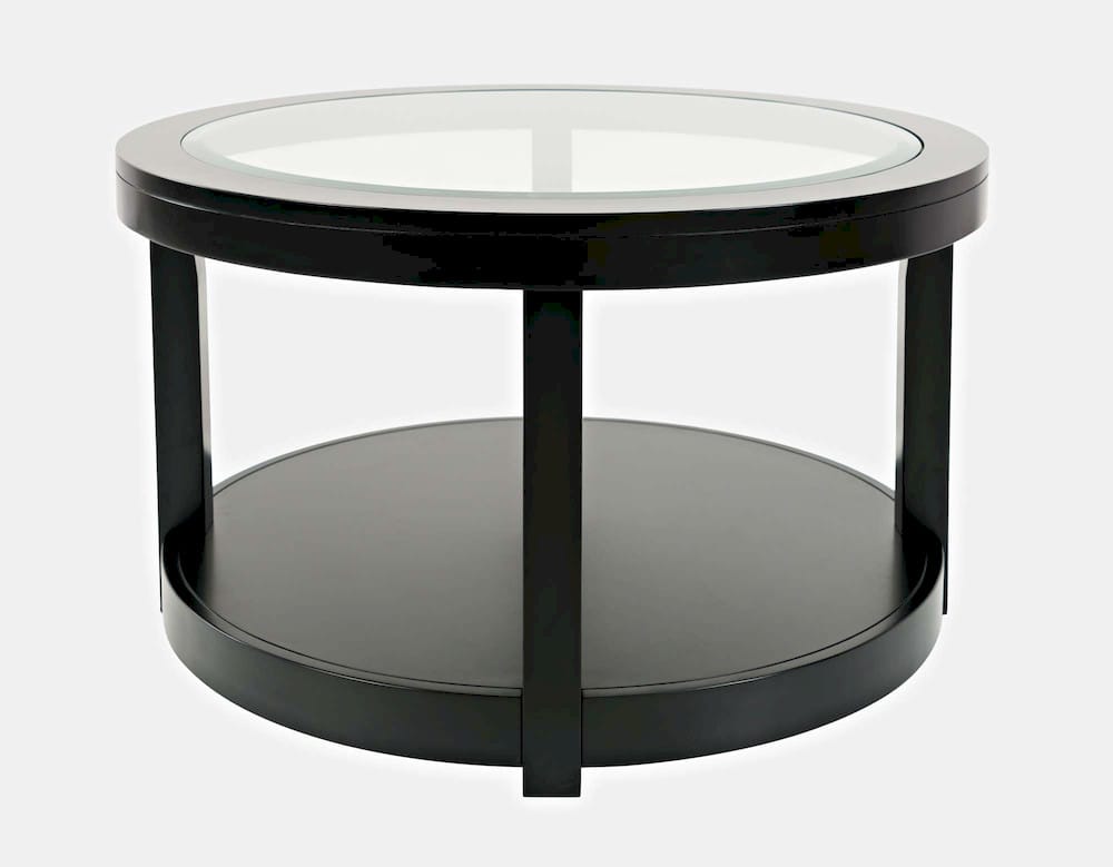 Jofran - Urban Icon Round Glass Inlay Coffee Table - Black - 2001-2 view 2