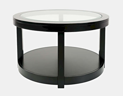 Jofran - Urban Icon Round Glass Inlay Coffee Table - Black - 2001-2 view 2