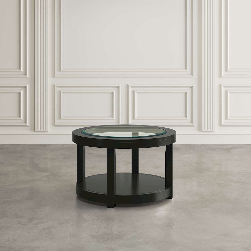 Jofran - Urban Icon Round Glass Inlay Coffee Table - Black - 2001-2 view 3