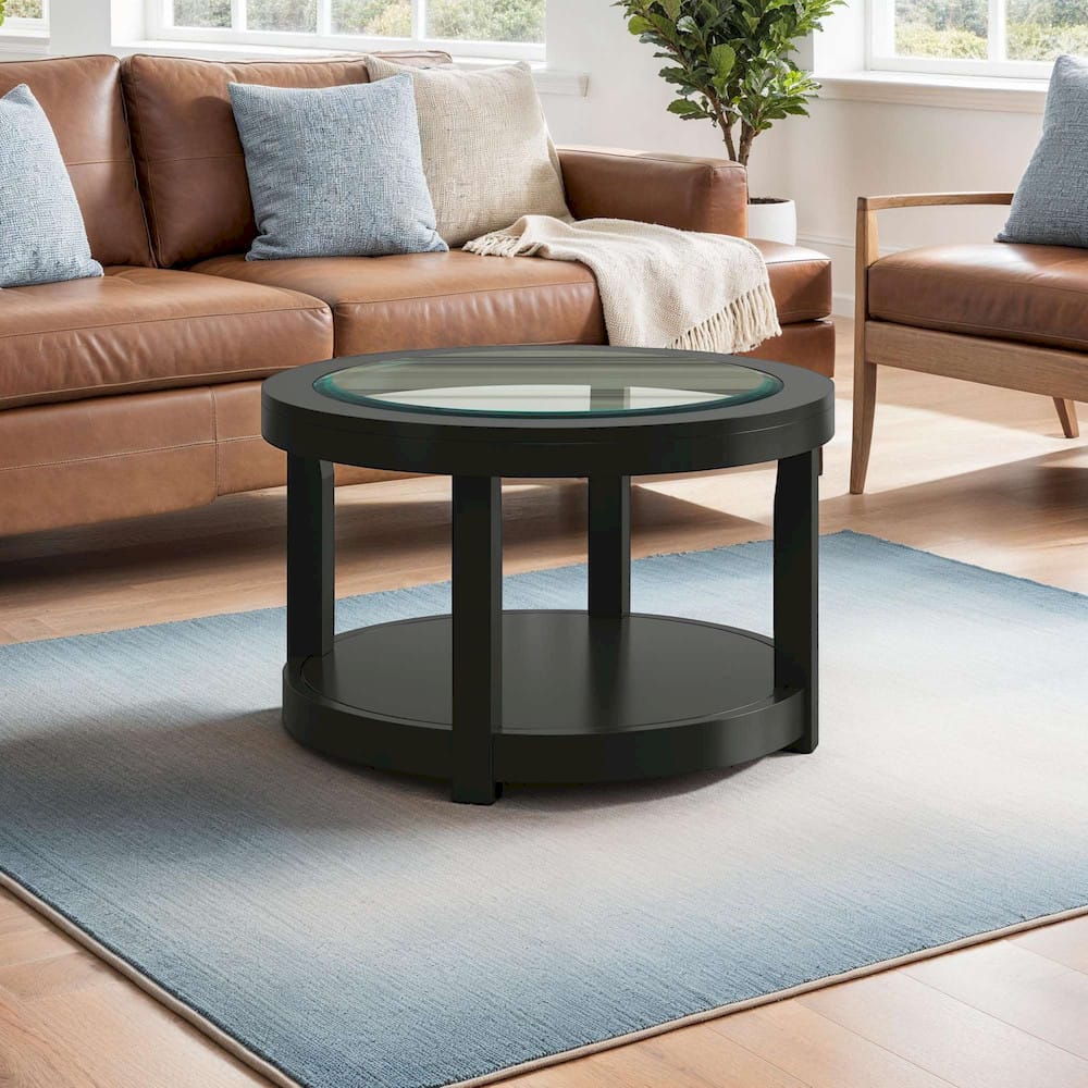 Jofran - Urban Icon Round Glass Inlay Coffee Table - Black - 2001-2 view 6