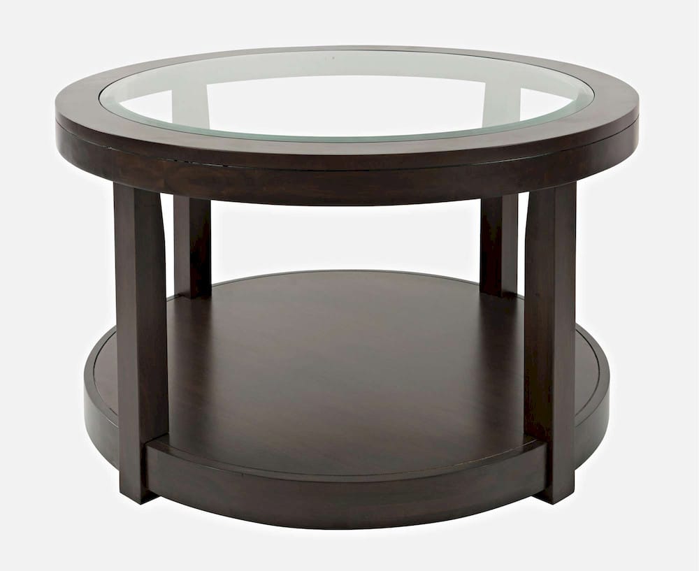 Jofran - Urban Icon Round Glass Inlay Coffee Table - Merlot - 2002-2 view 1