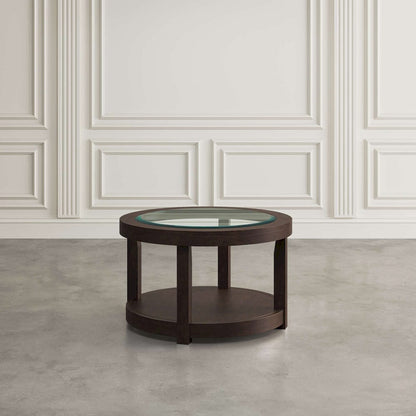 Jofran - Urban Icon Round Glass Inlay Coffee Table - Merlot - 2002-2 view 2