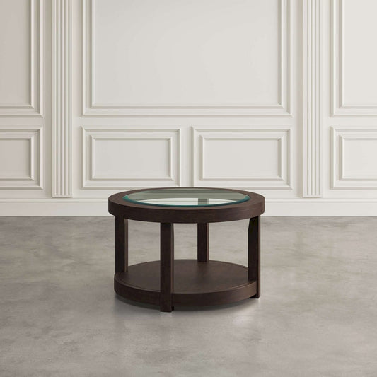 Jofran - Urban Icon Round Glass Inlay Coffee Table - Merlot - 2002-2 view 2