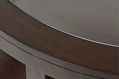 Jofran - Urban Icon Round Glass Inlay Coffee Table - Merlot - 2002-2 view 3