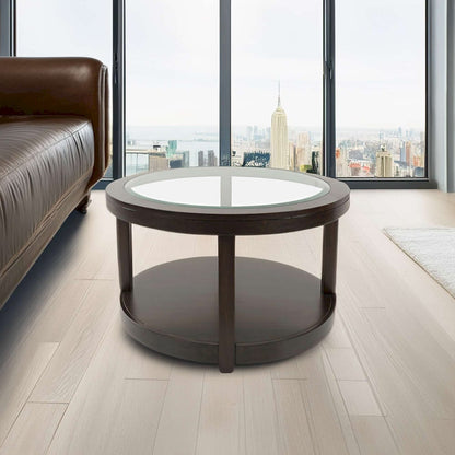 Jofran - Urban Icon Round Glass Inlay Coffee Table - Merlot - 2002-2 view 5
