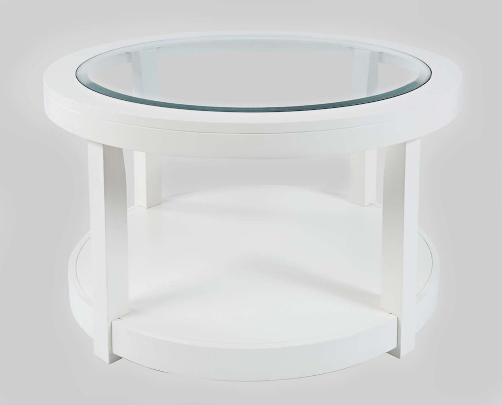 Jofran - Urban Icon Round Glass Inlay Coffee Table - White - 2000-2 view 1