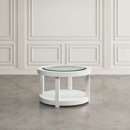 Jofran - Urban Icon Round Glass Inlay Coffee Table - White - 2000-2 view 3