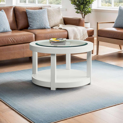 Jofran - Urban Icon Round Glass Inlay Coffee Table - White - 2000-2 view 6