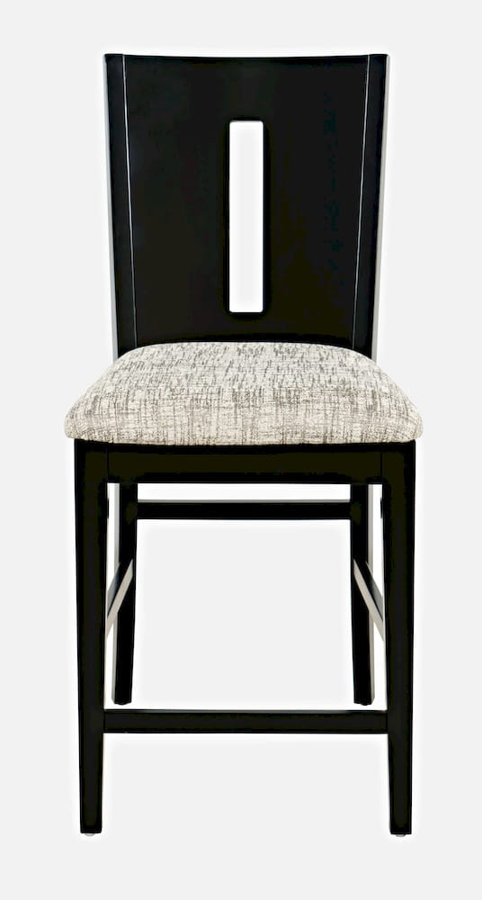 Jofran - Urban Icon Slotback Upholstered Counter Stool (Set of 2) - Black - 2004-BS410KD view 1
