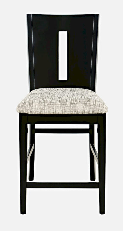Jofran - Urban Icon Slotback Upholstered Counter Stool (Set of 2) - Black - 2004-BS410KD view 1