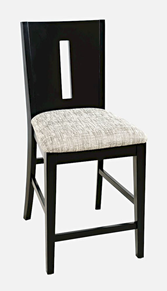 Jofran - Urban Icon Slotback Upholstered Counter Stool (Set of 2) - Black - 2004-BS410KD view 2