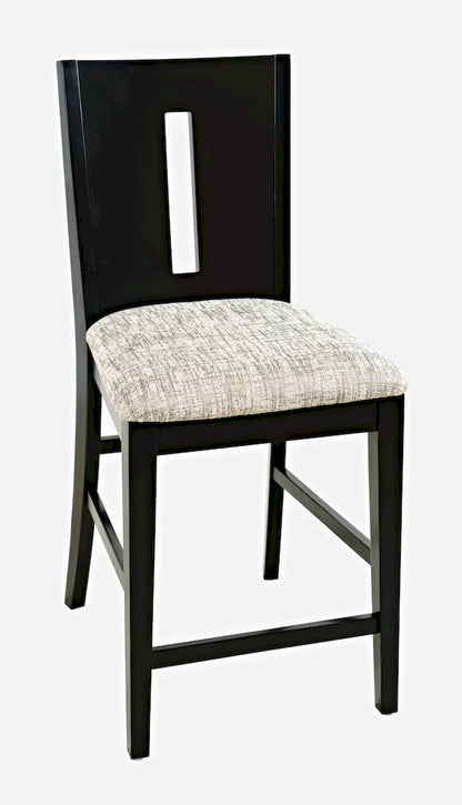 Jofran - Urban Icon Slotback Upholstered Counter Stool (Set of 2) - Black - 2004-BS410KD view 2