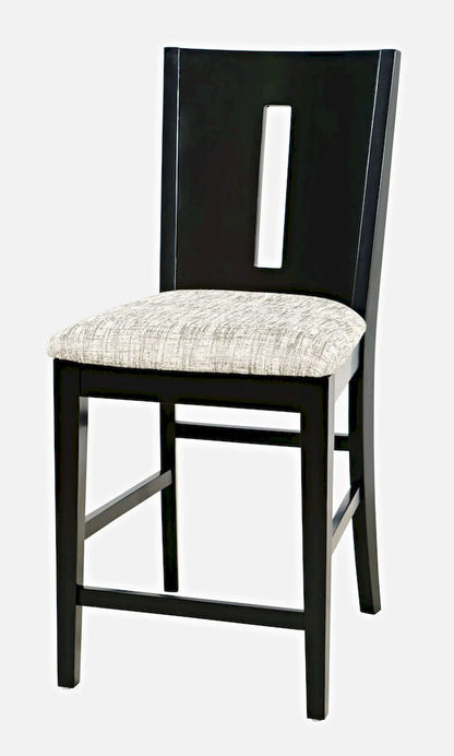Jofran - Urban Icon Slotback Upholstered Counter Stool (Set of 2) - Black - 2004-BS410KD view 3