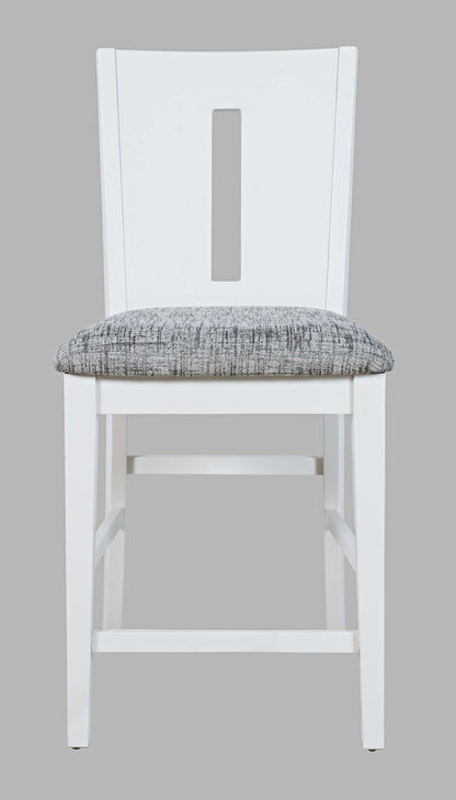 Jofran - Urban Icon Slotback Upholstered Counter Stool (Set of 2) - White - 2003-BS410KD view 1