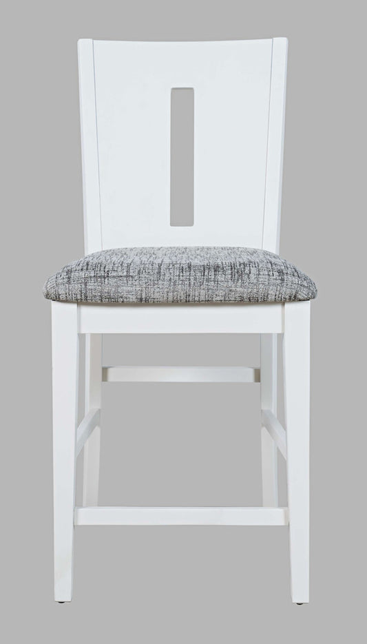 Jofran - Urban Icon Slotback Upholstered Counter Stool (Set of 2) - White - 2003-BS410KD view 1