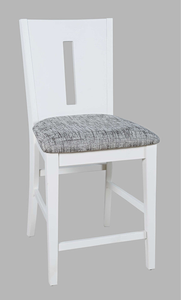 Jofran - Urban Icon Slotback Upholstered Counter Stool (Set of 2) - White - 2003-BS410KD view 2