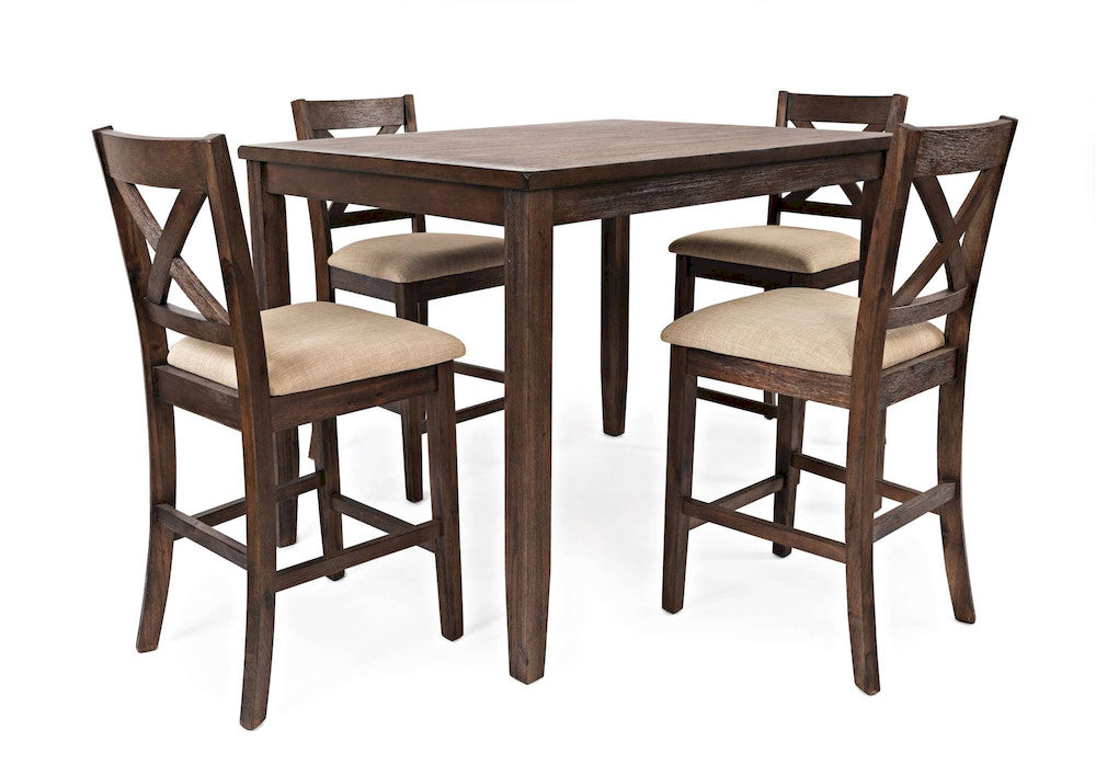 Jofran - Walnut Creek 5 Pack Dining Set - Counter Height Table with 4 Stools - 1876 view 1