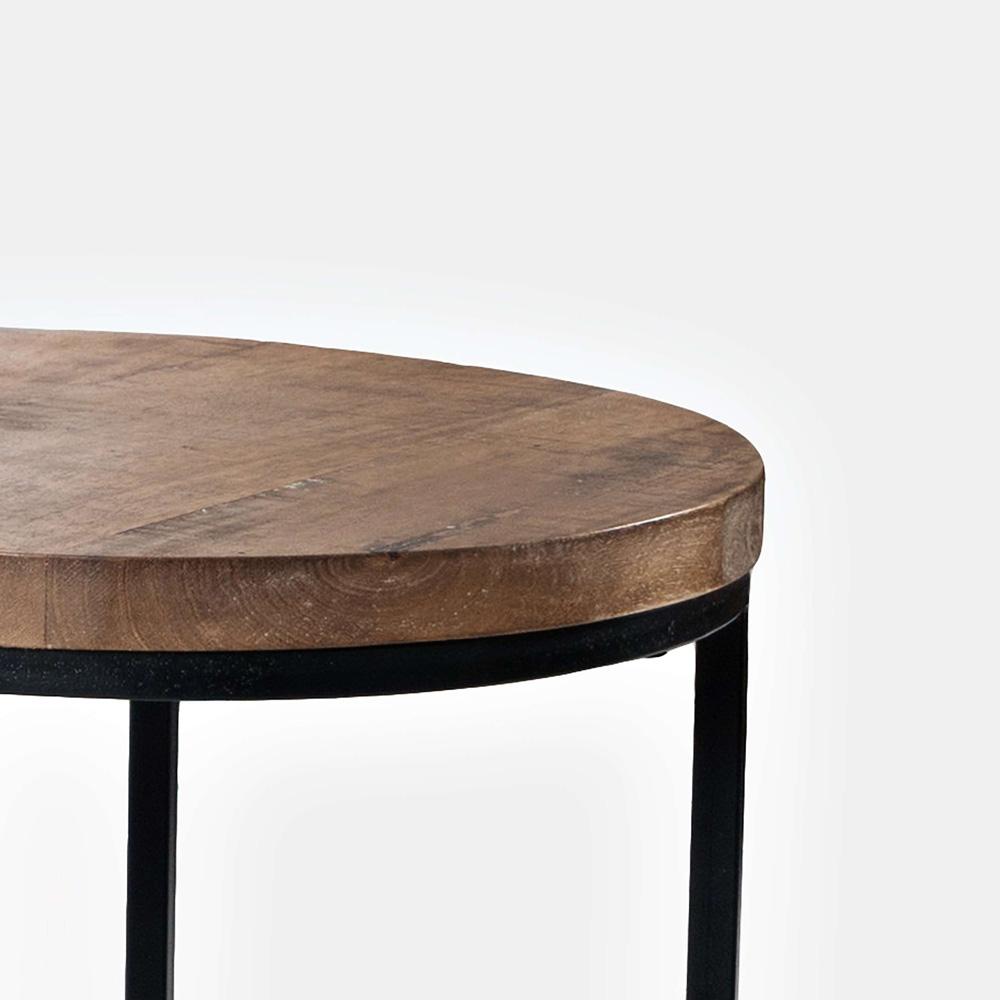 Jofran - Warner Round Modern Rustic Solid Wood and Metal Nesting End Tables - Set of 3 in Rustic Brown - 2330-WARNERAM veiw 5